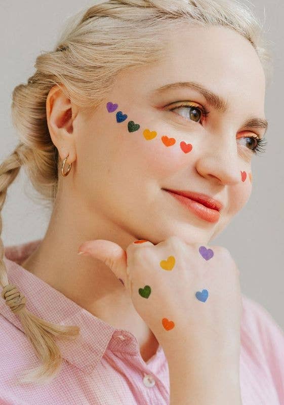 Glitter Hearts Tattoo Pair