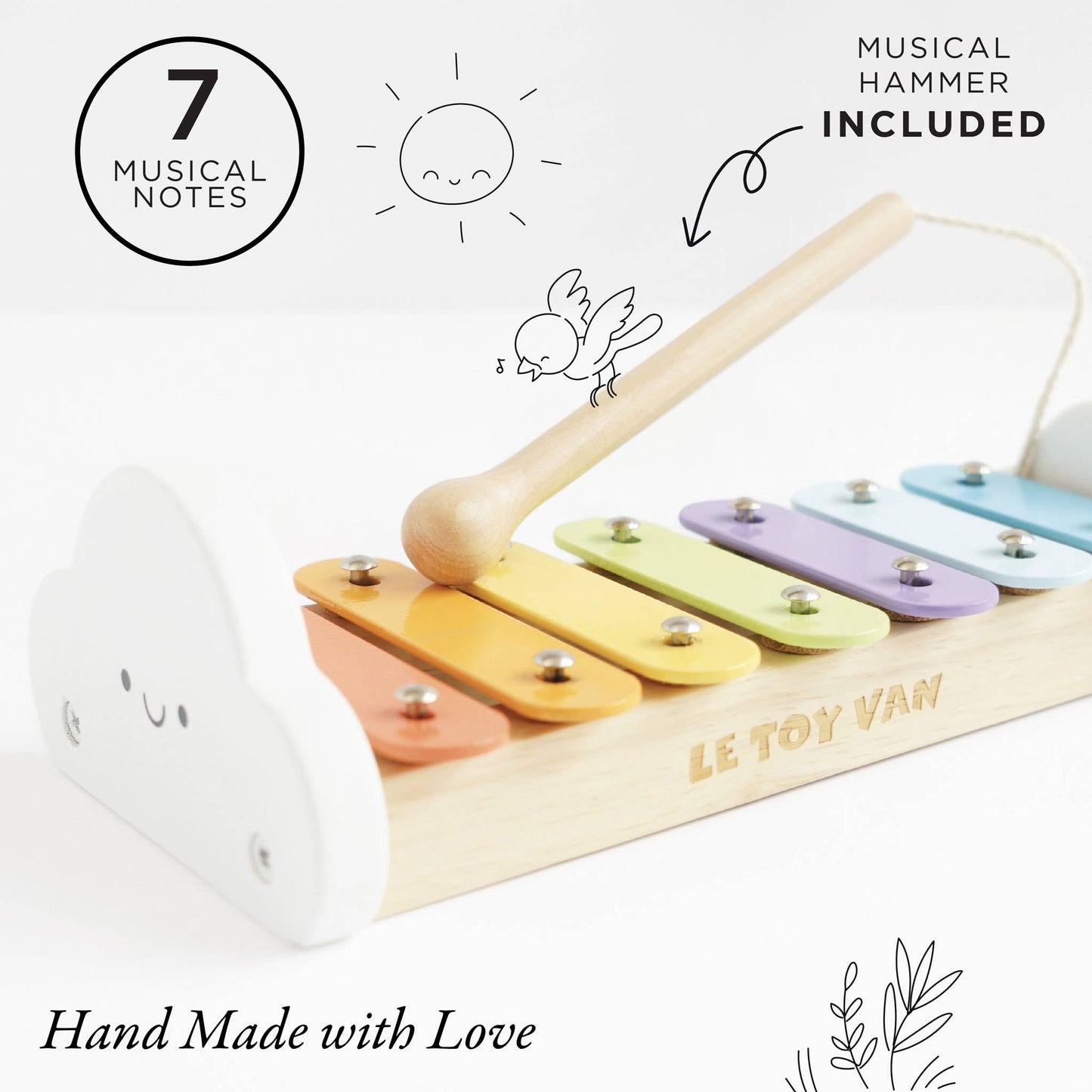 Rainbow Wooden Xylophone by Le Toy Van