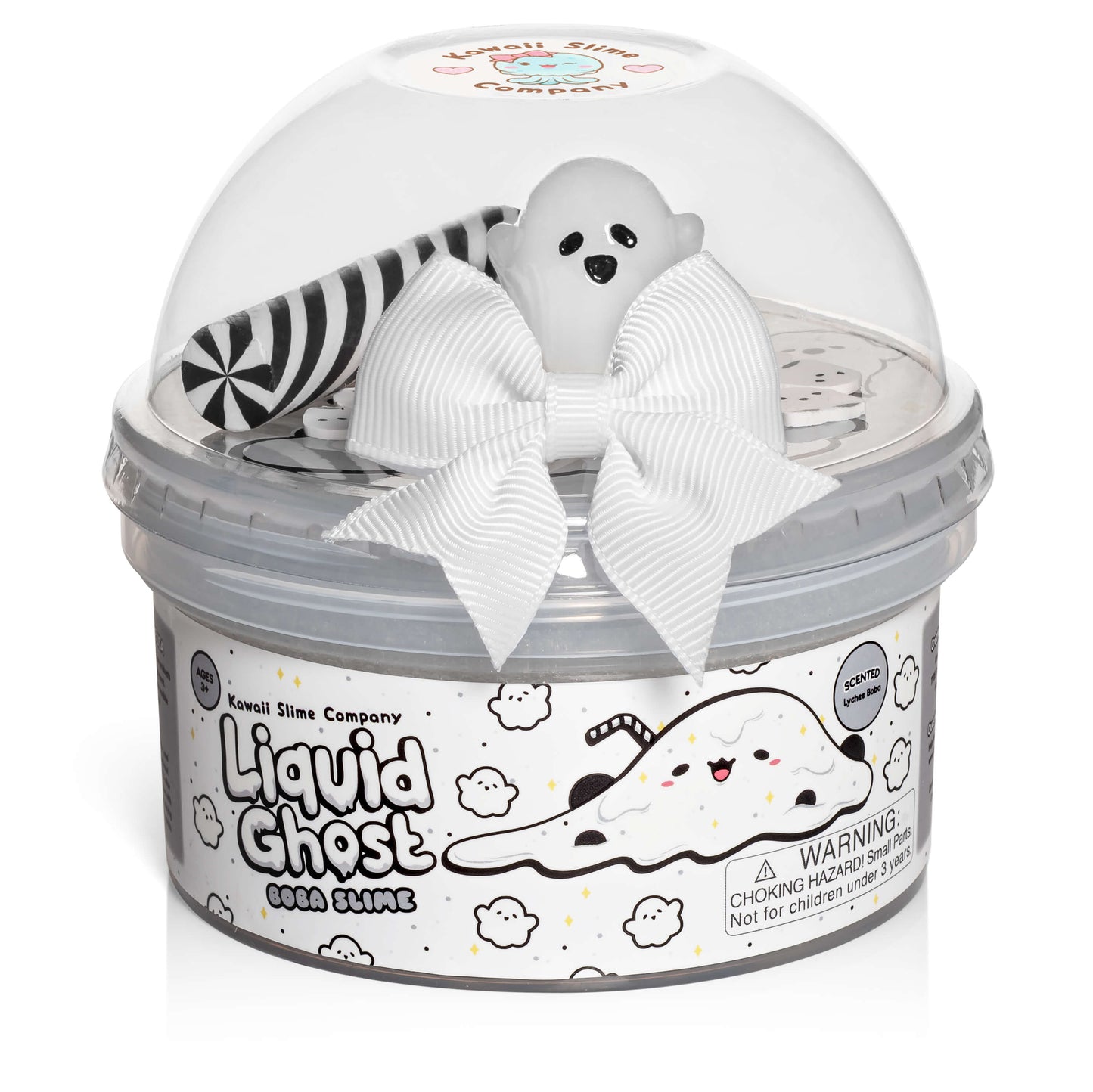Liquid Ghost Boba Clear Slime by Kawaii Slime Company