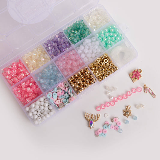 Pastel Holiday Pink Letter Bead Box
