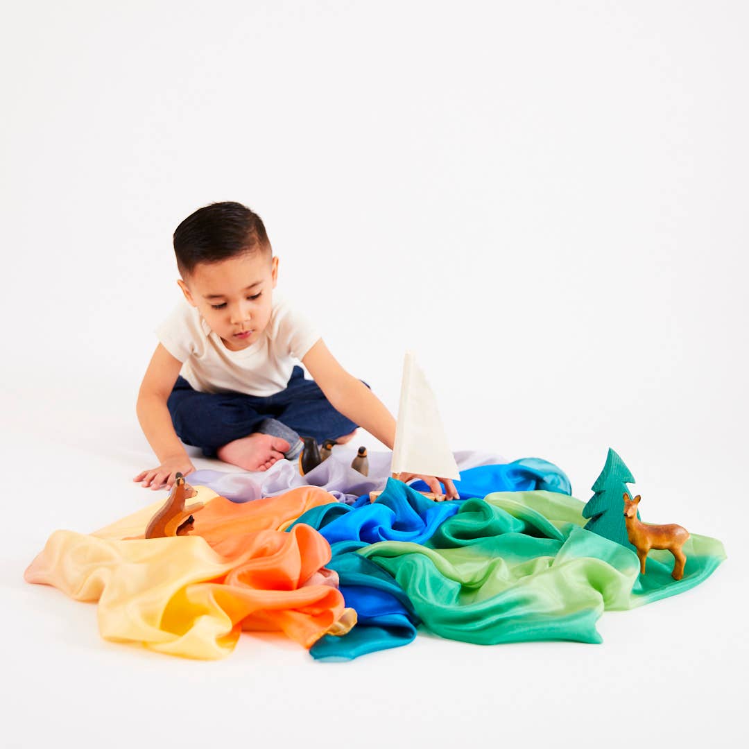 Earth Playsilks - Open-Ended 100% Silk, Natural Waldorf Toys