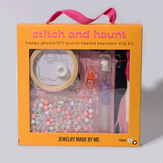 Halloween Ghost Punch Needle Keychain Kit