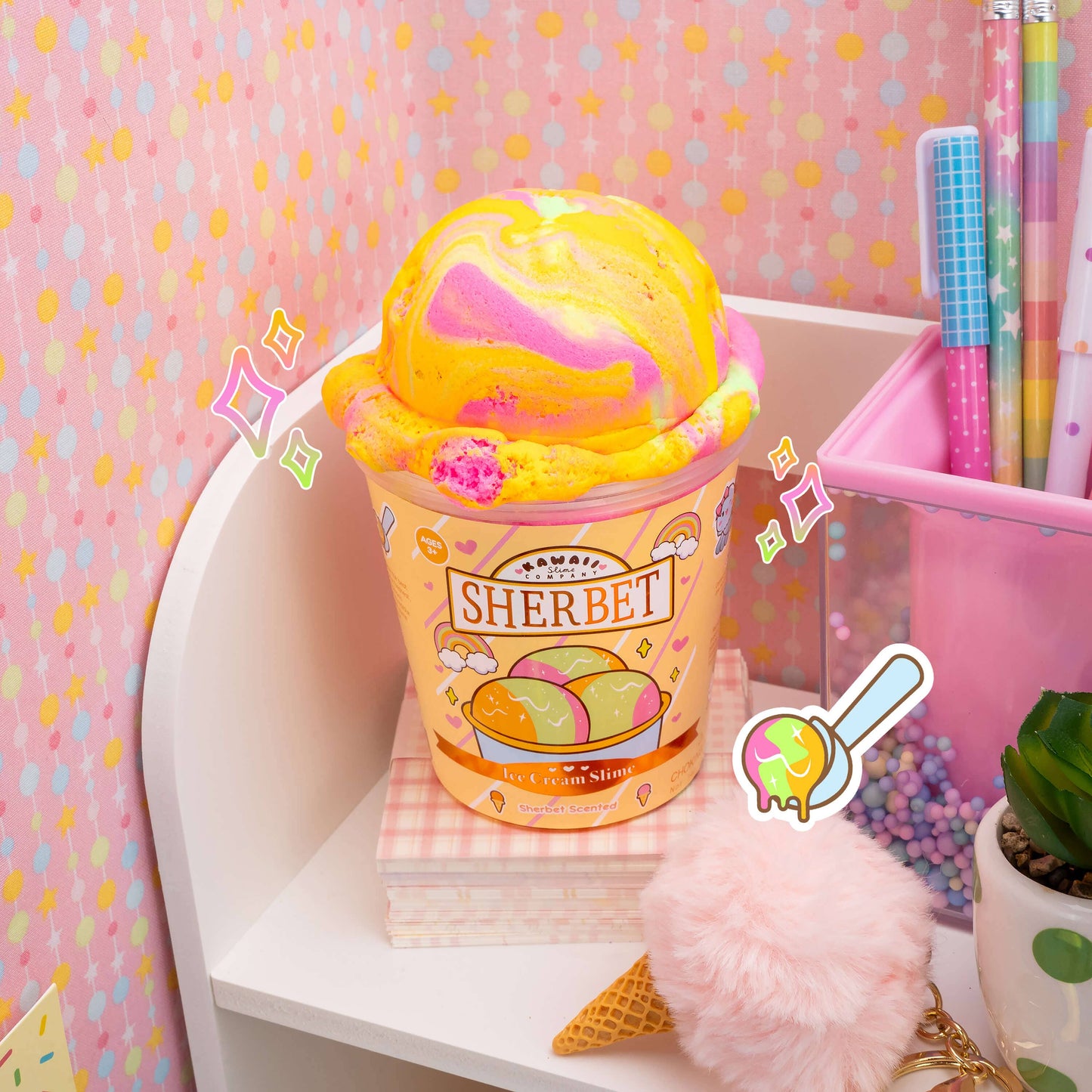 Sherbet Scented Ice Cream Pint Slime by Kawaii Slime Company