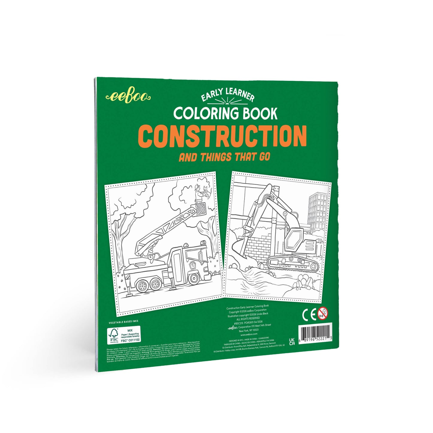 Vehicles & Construction Square Coloring Book