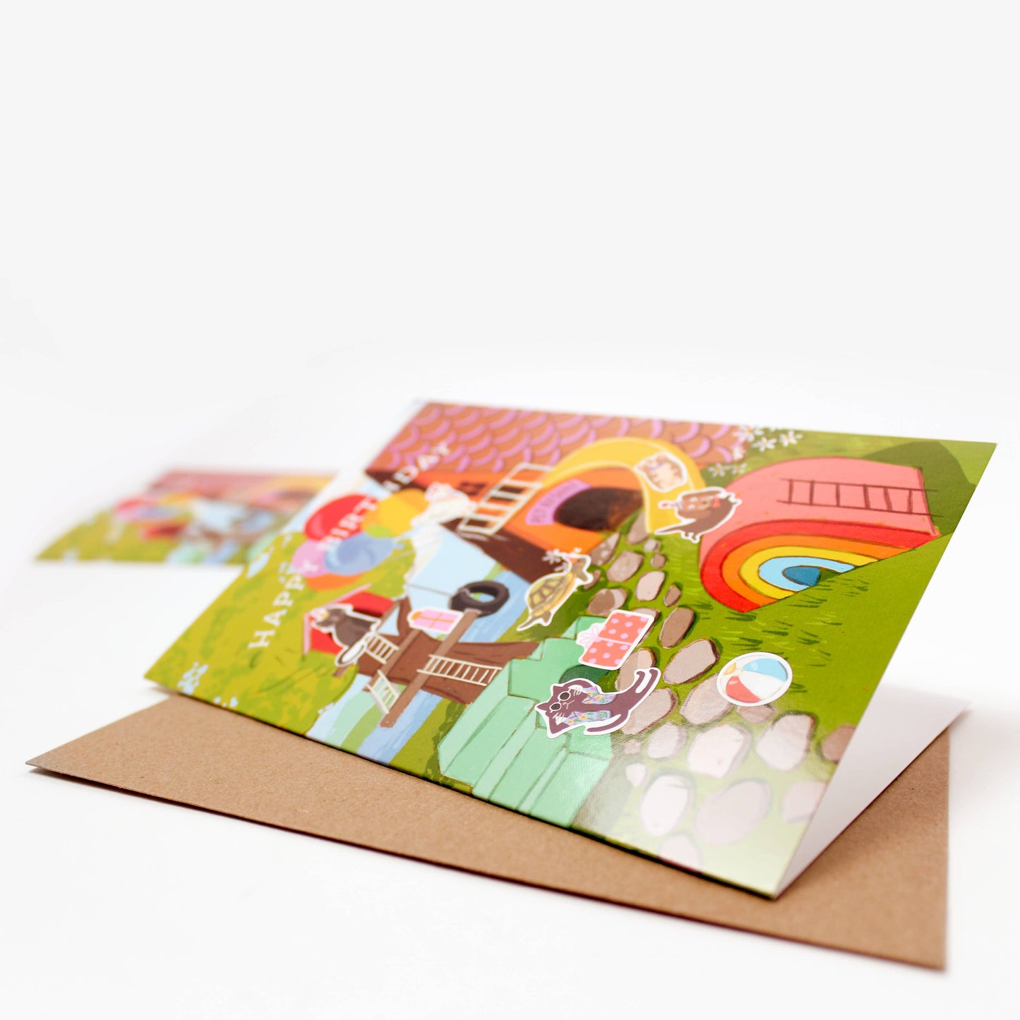 Sticker Scene Card - Pet Resort Birthday