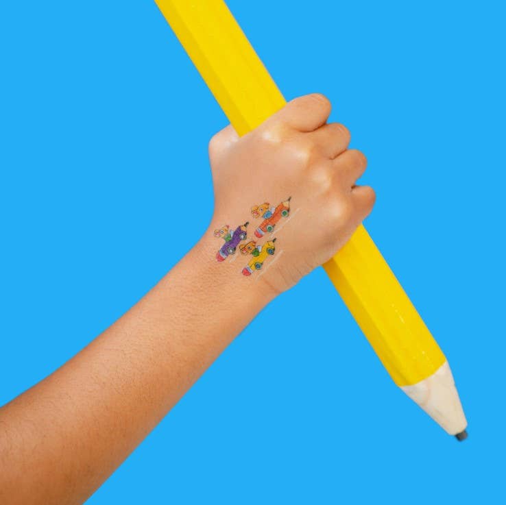 Pencil Cars Tattoo Pair