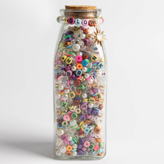 Glow Multicolor Letter Bead Jar