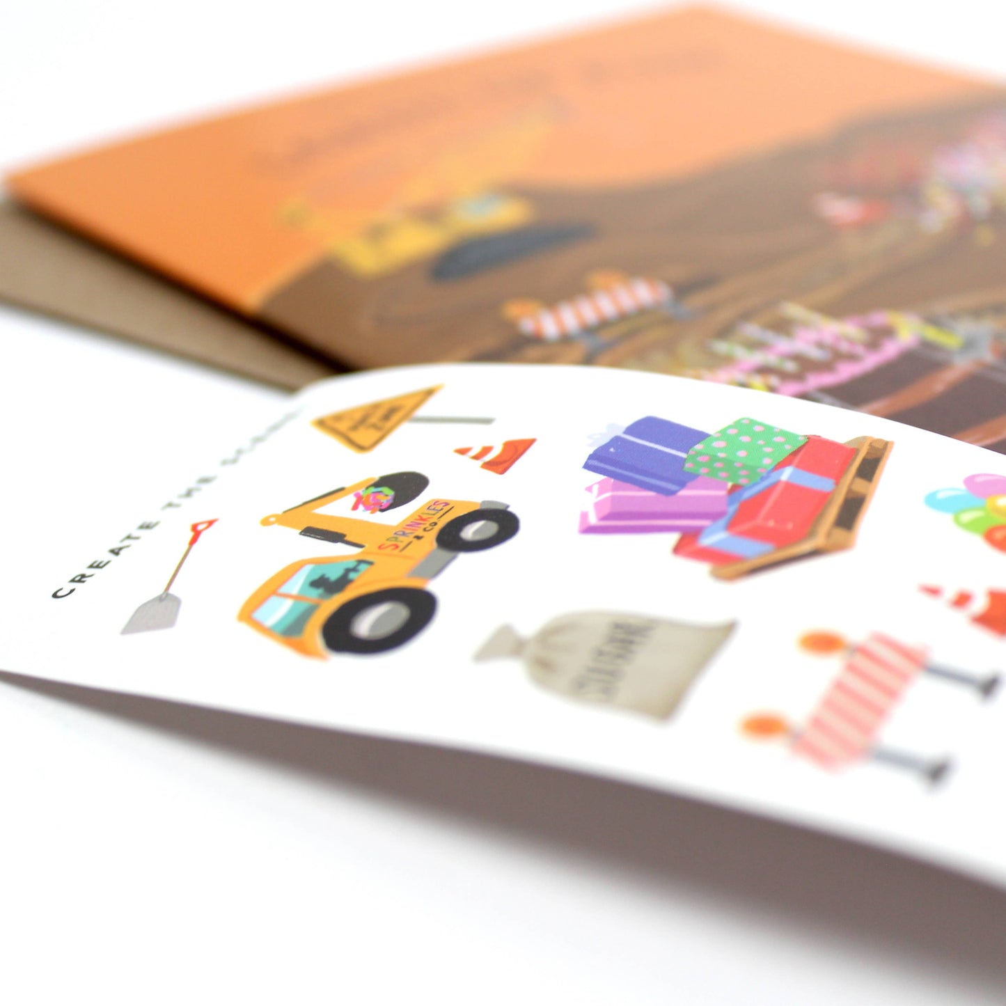 Sticker Scene Card - Construction Birthday