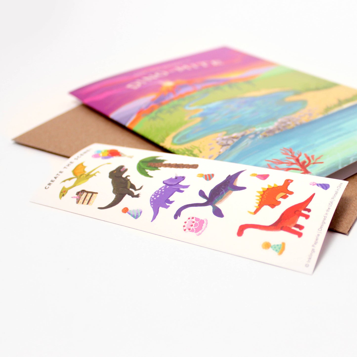 Sticker Scene Card - Dinosaur Birthday
