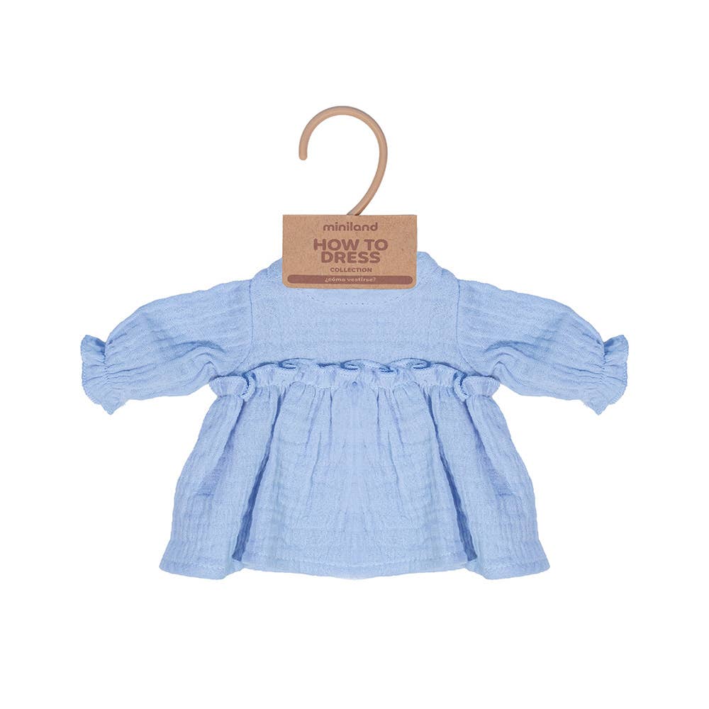 Miniland Blue Dress for Dolls 12 5/8"