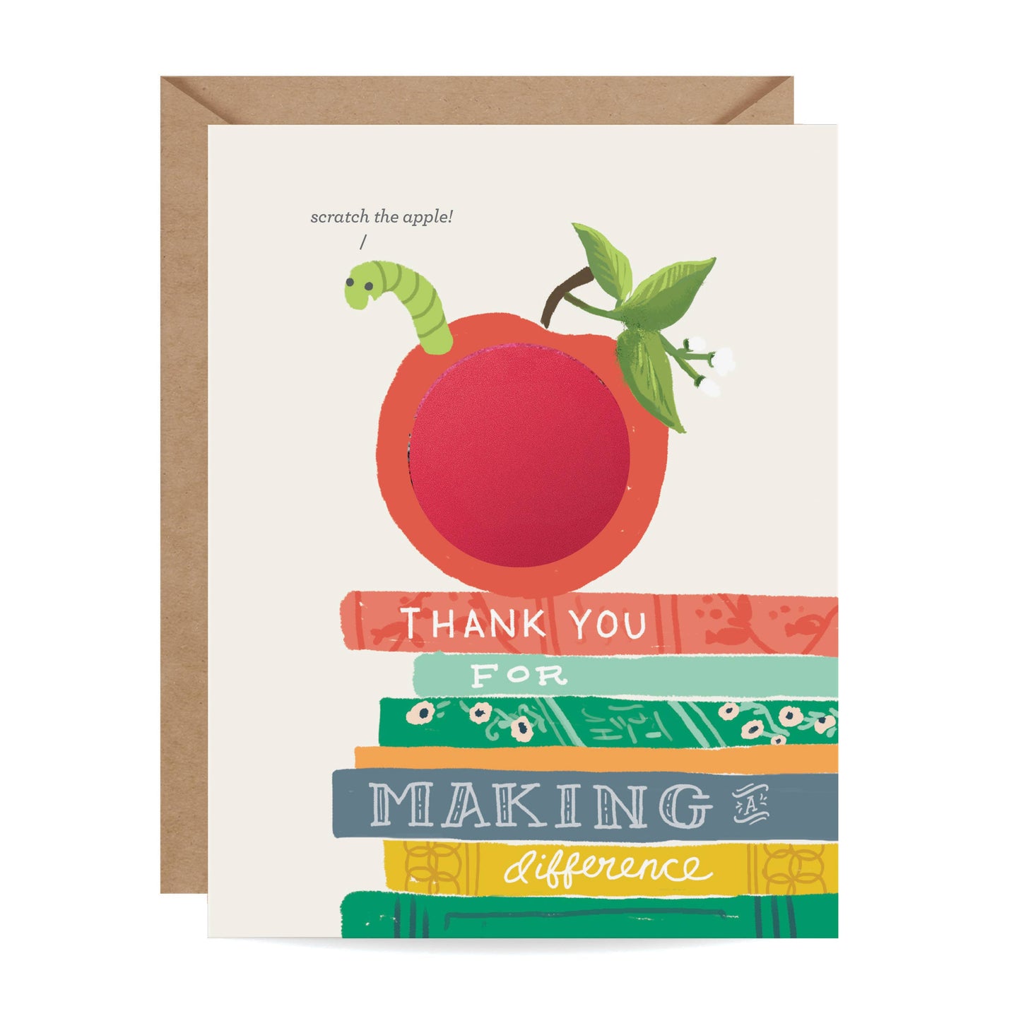 Bookworm Scratch-off Greeting Card