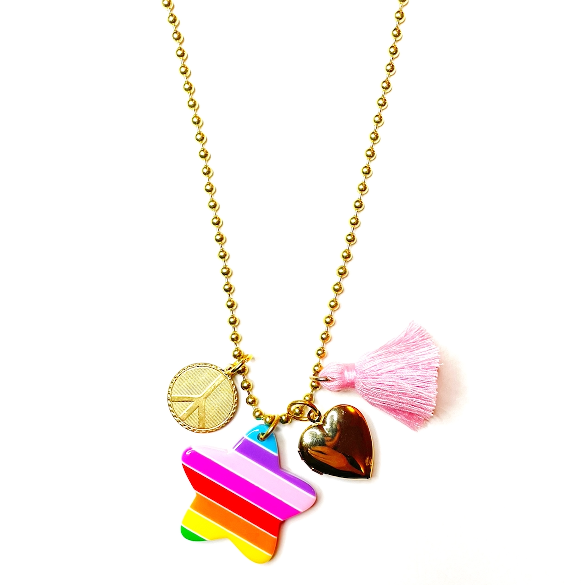 Love & Peace Charms Necklace by Gunner & Lux