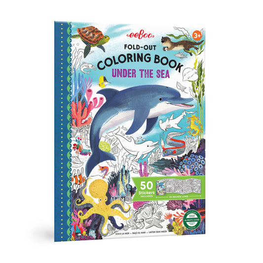 Under the Sea Fold-Out Coloring Book with Stickers