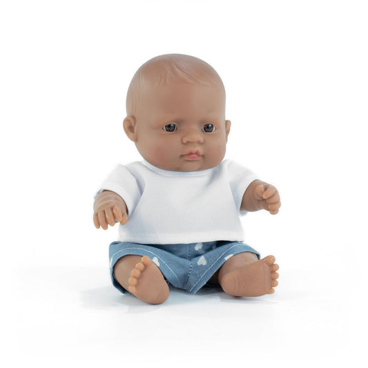 Miniland Baby Doll Medium Skin Tone Boy 8 1/4''