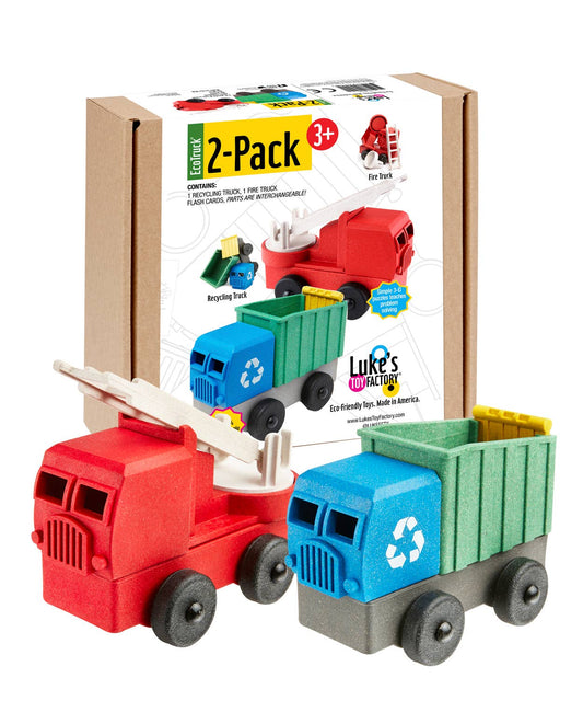 Fire and Recycling Truck 2 Pack