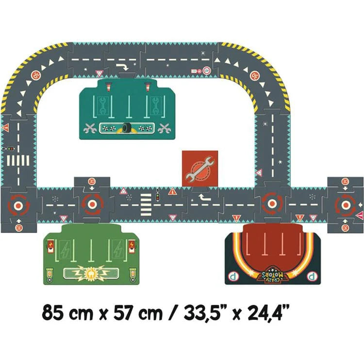 City Circuit 24pc Giant Puzzle - Crazy Motors