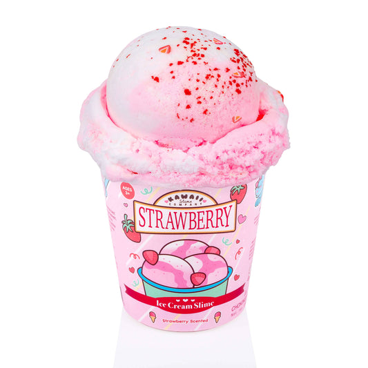 Strawberry Scented Ice Cream Pint Slime by Kawaii Slime Company
