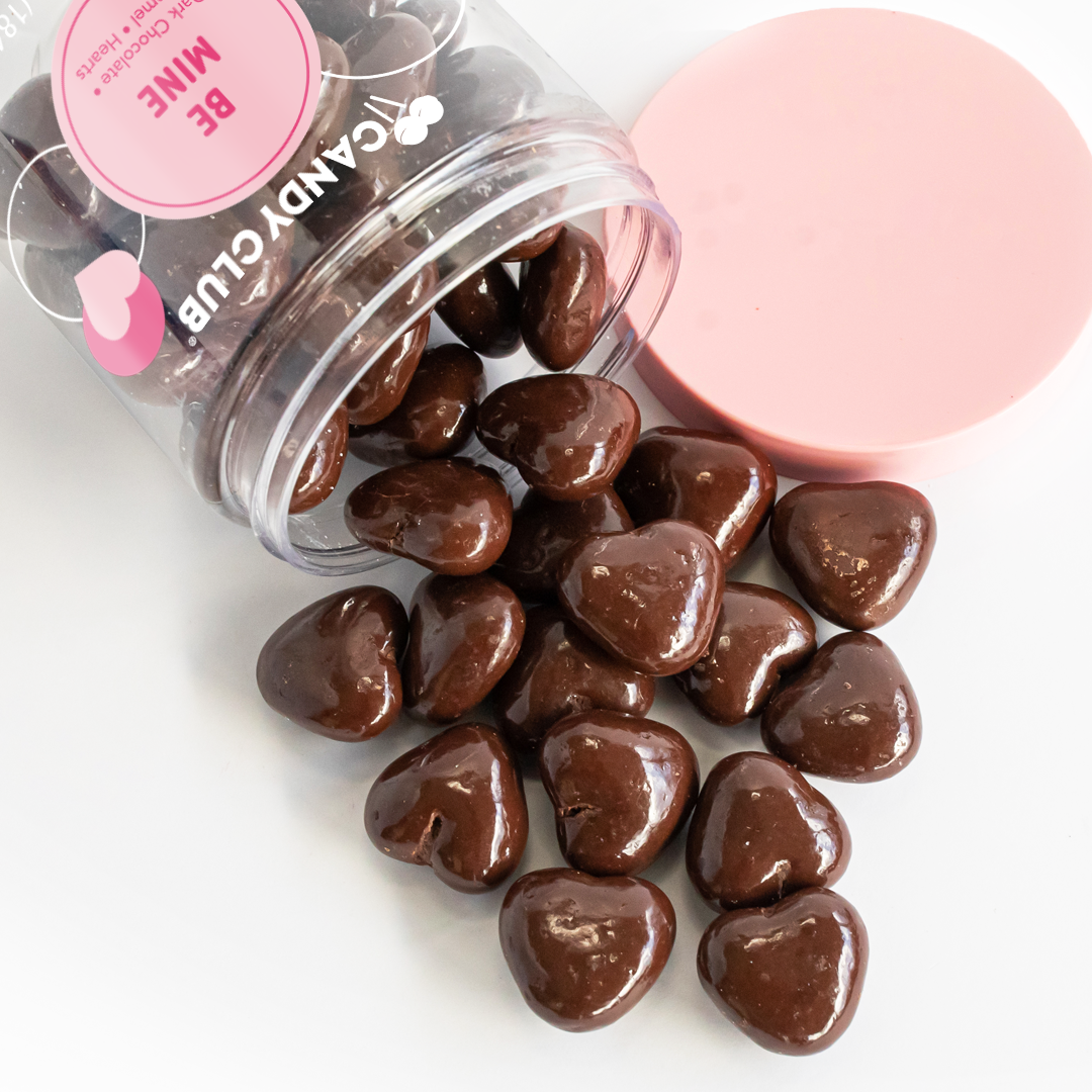 Be Mine Dark Chocolate Caramel Hearts