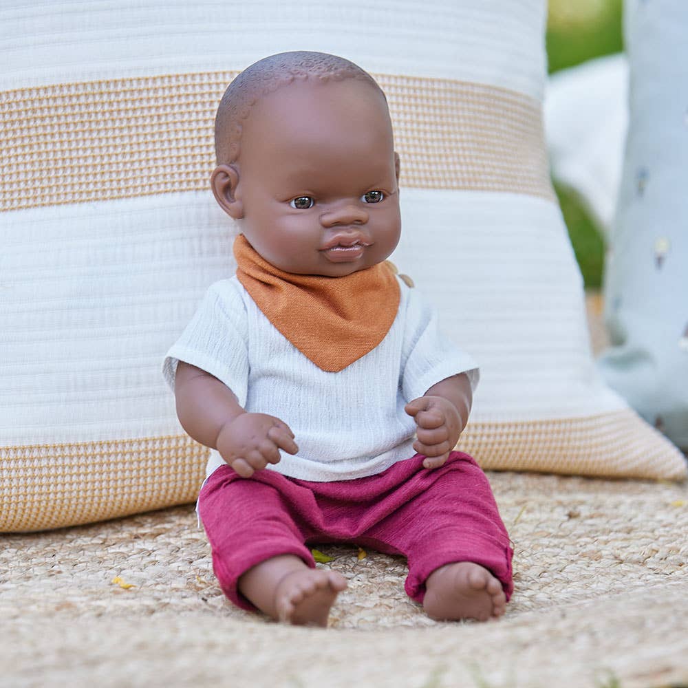 Miniland Baby Doll Dark Skin Tone Boy 12 5/8"