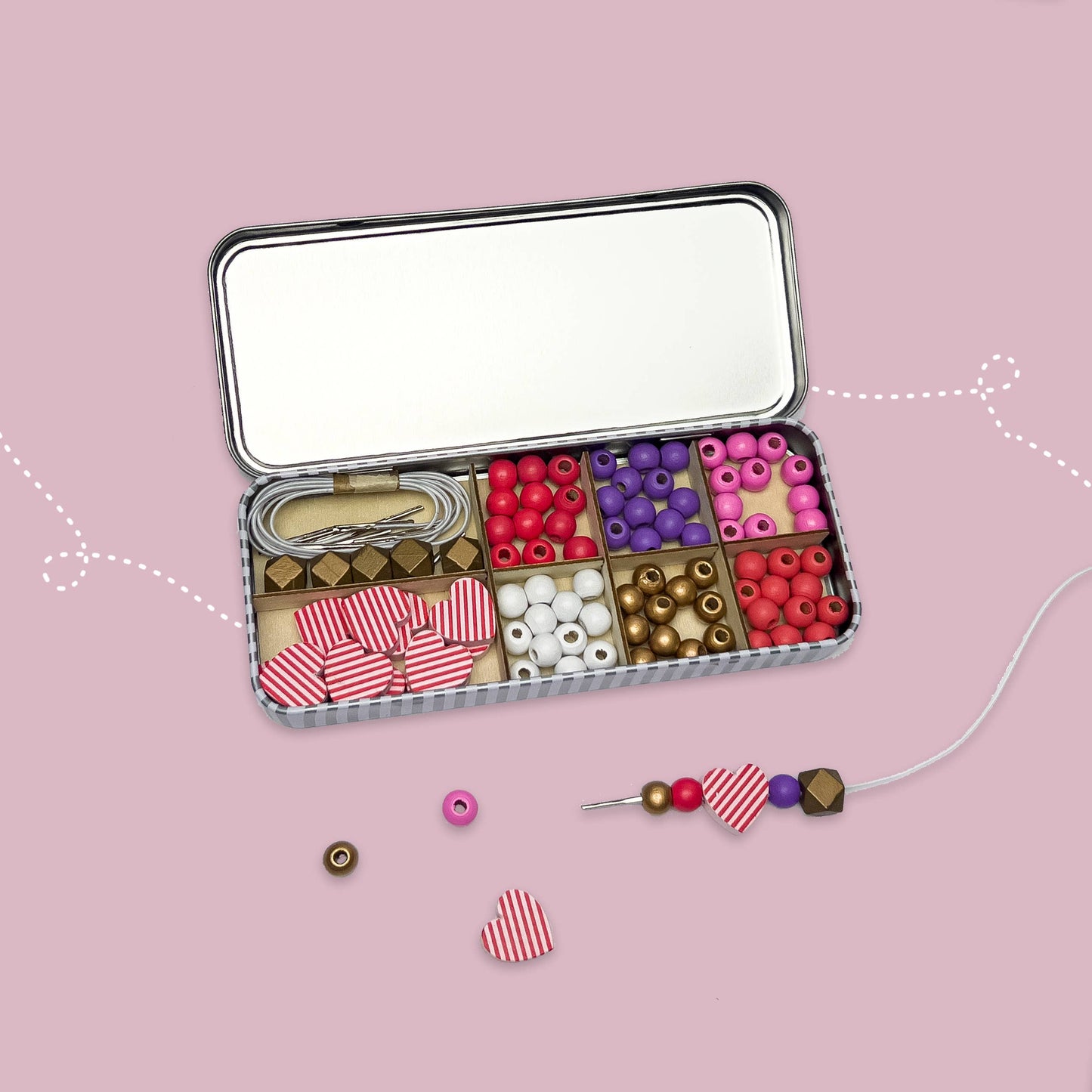 Love & Hearts Bracelet Bead Kit