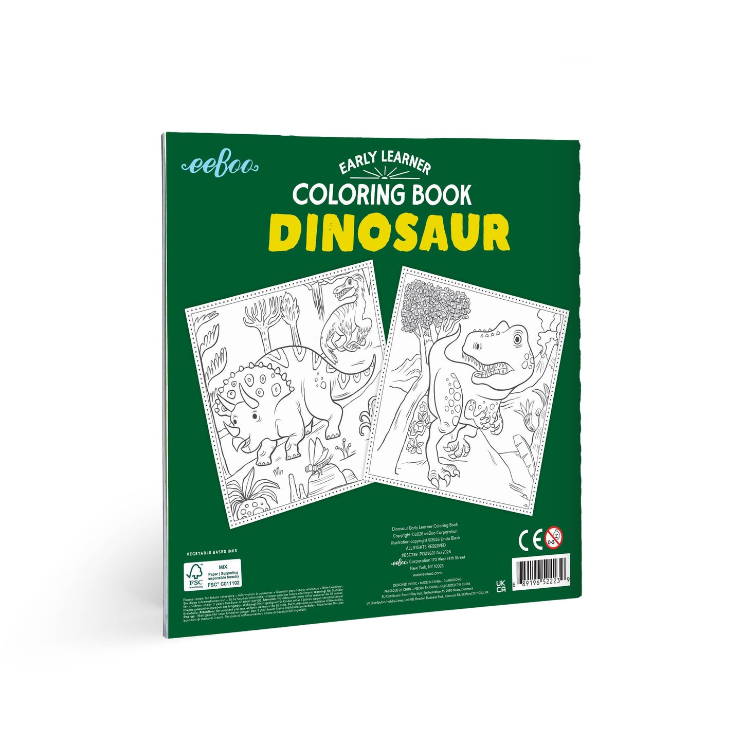 Dinosaur Square Coloring Book