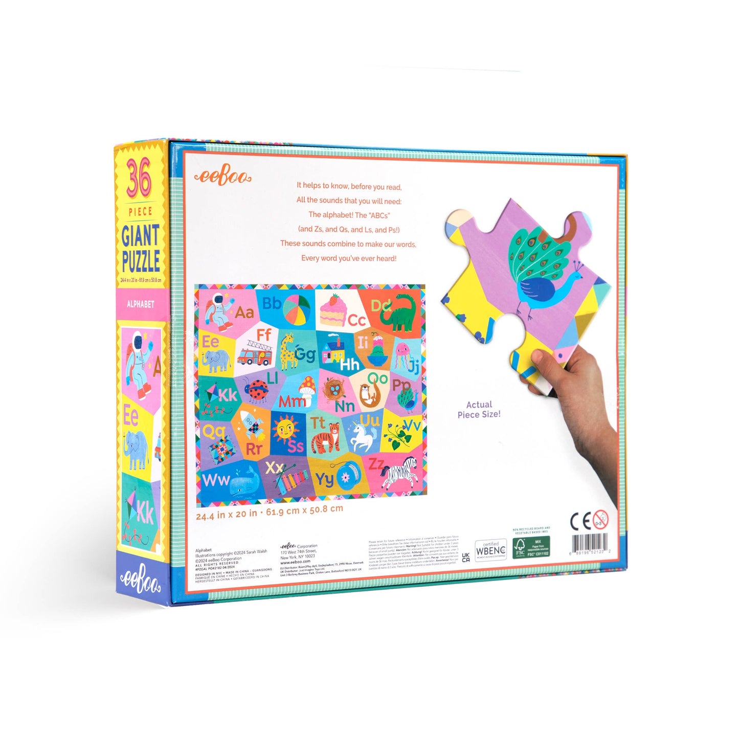 Alphabet 36 Piece Giant Puzzle by eeBoo