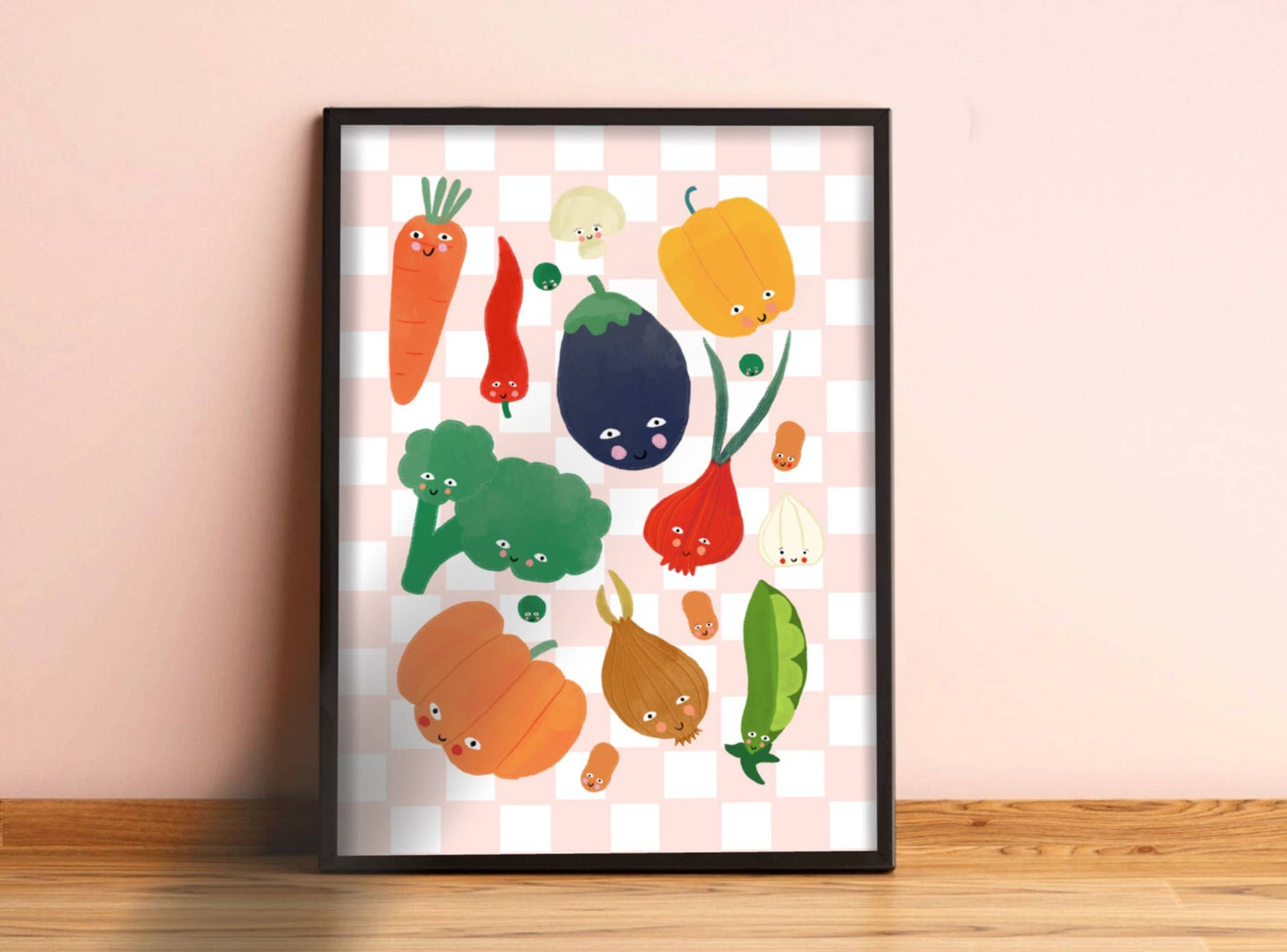 Happy Veggies Art Print