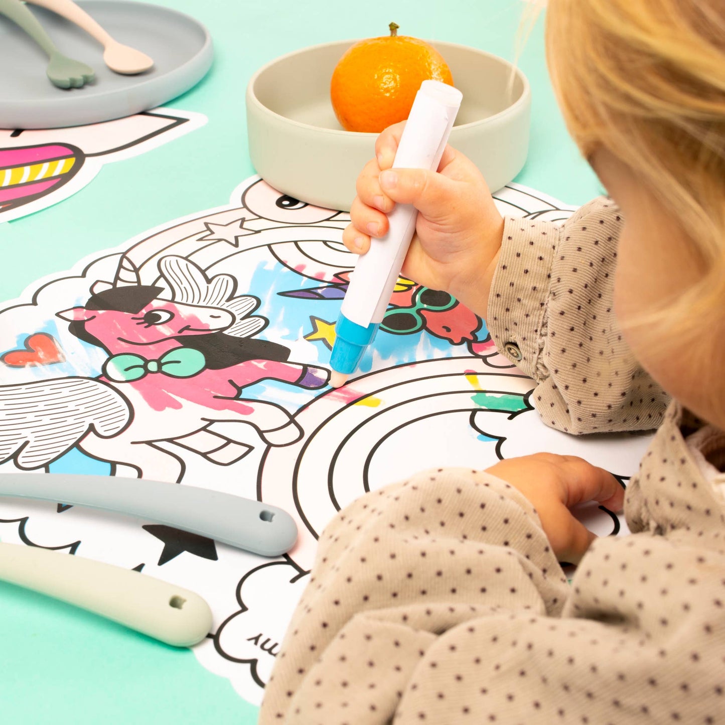 Unicorn Water Coloring Placemat by Omy