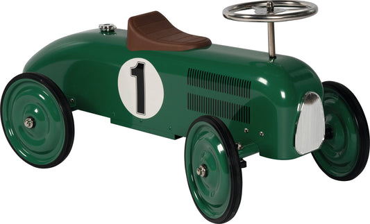 Green Classic Vintage Race Car Ride-On Vehicle