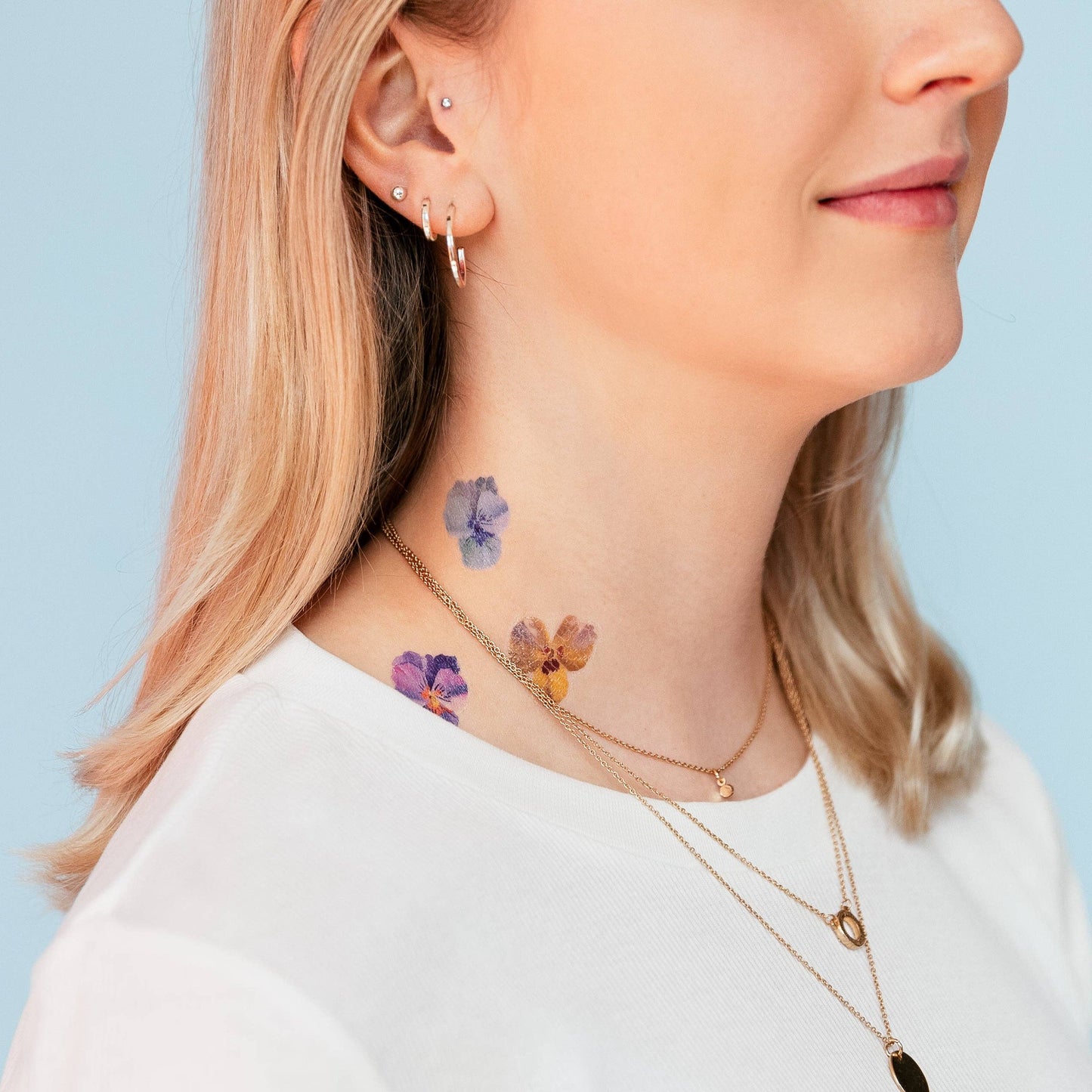 Pansies Tattoo Pair