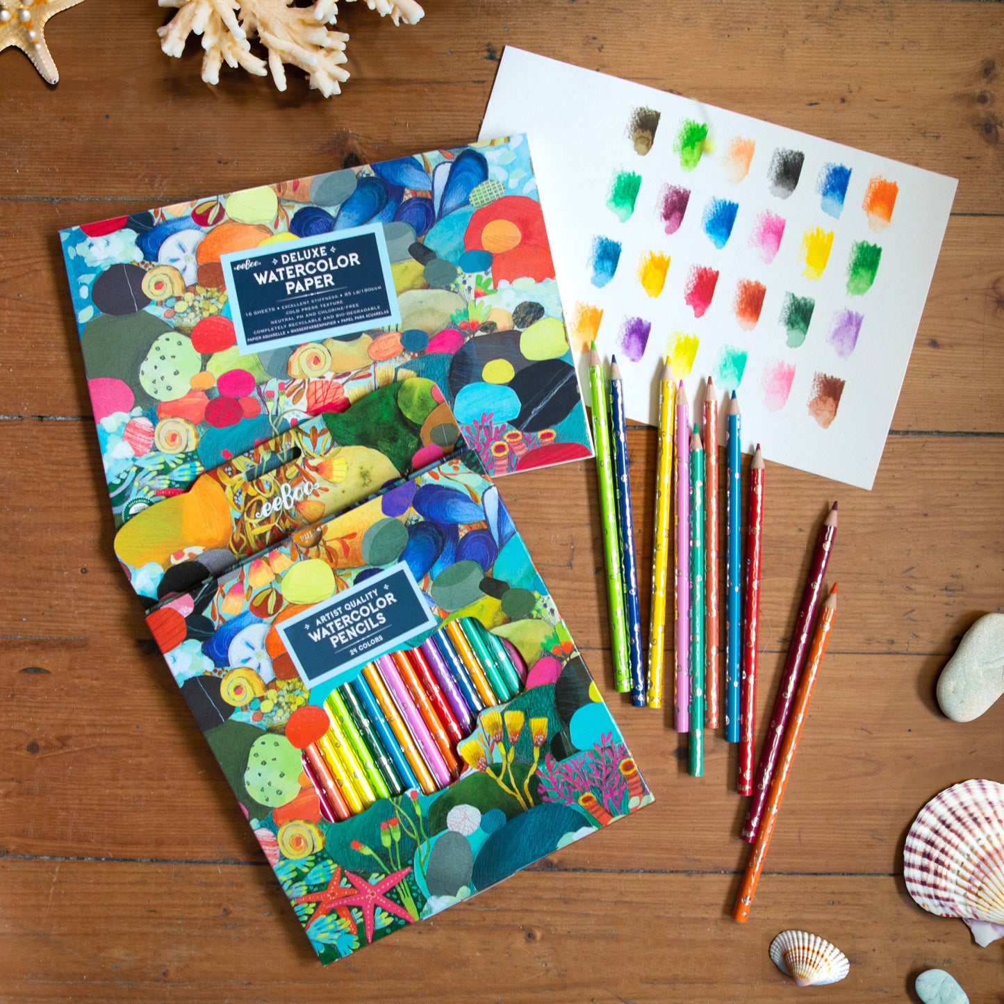 Tidepool 24 Watercolor Pencils by eeBoo