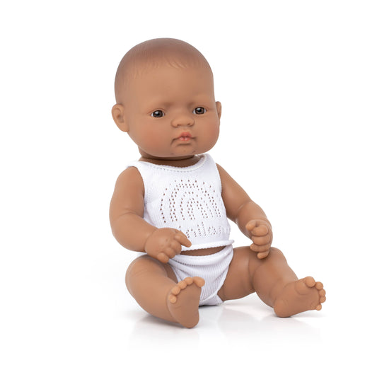 Miniland Baby Doll Medium Skin Tone Boy 12 5/8"