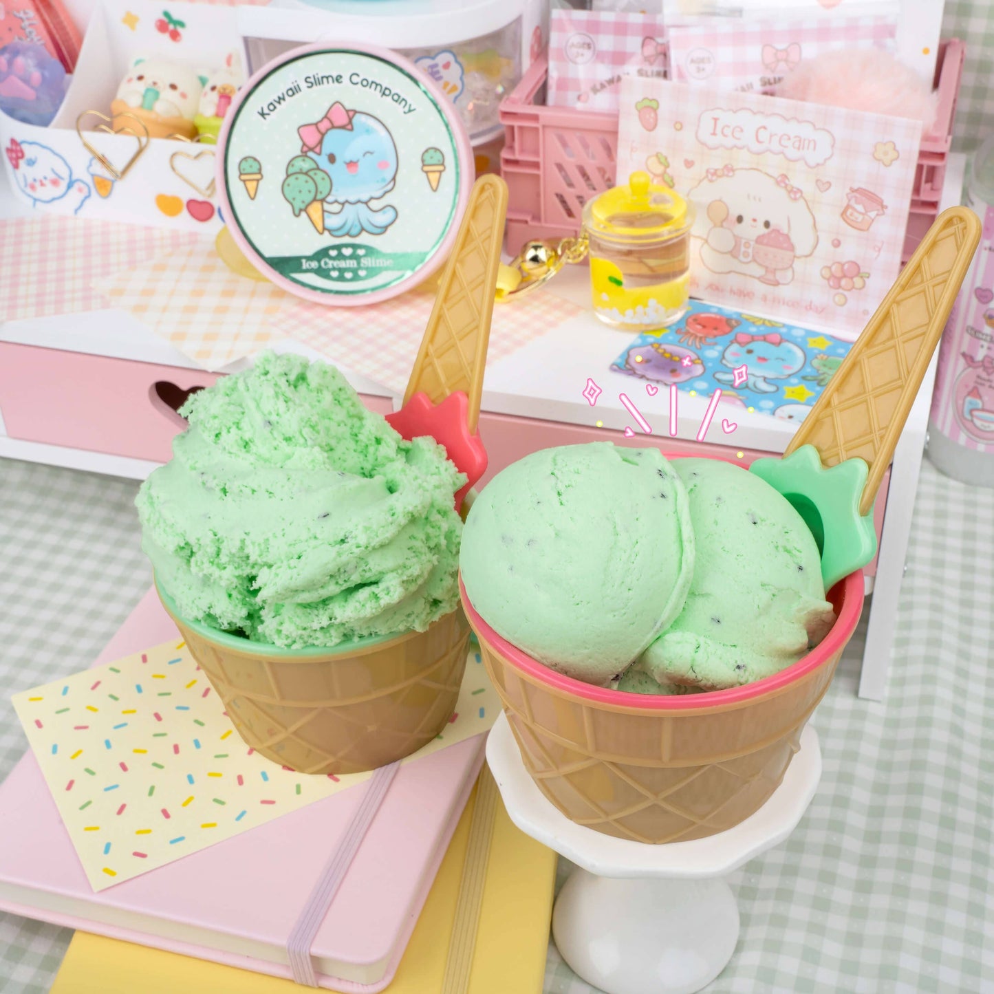 Mint Chip Scented Ice Cream Pint Slime by Kawaii Slime Company