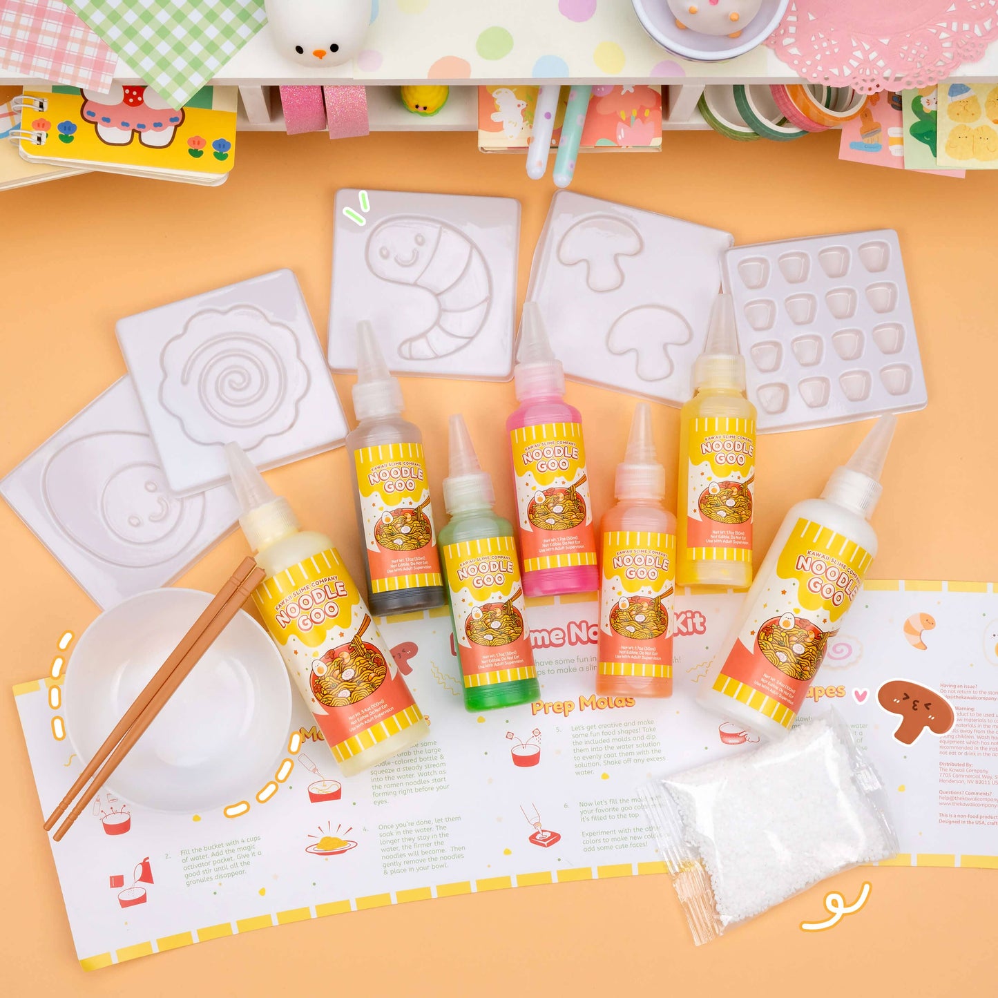 Instant Ramen Noodles Slime Science Kit by Kawaii Slime Company