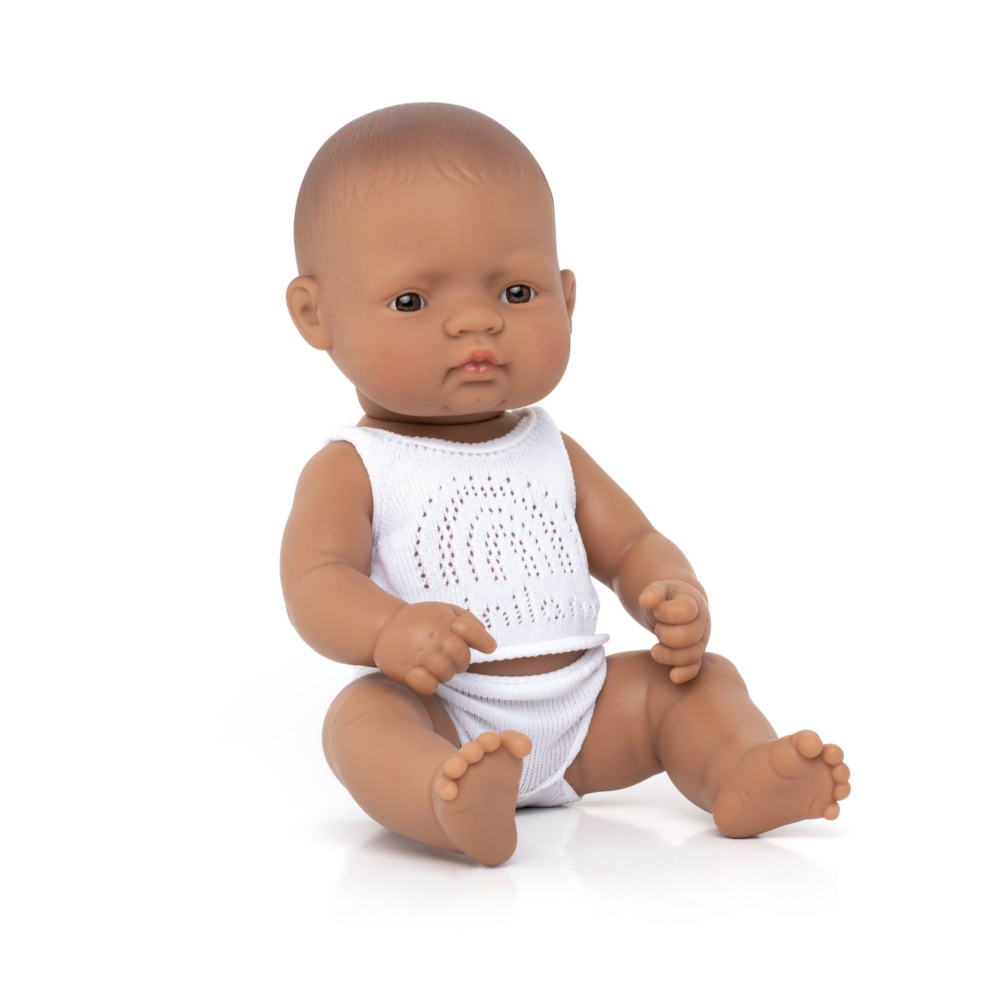 Miniland Baby Doll Medium Skin Tone Girl 12 5/8"