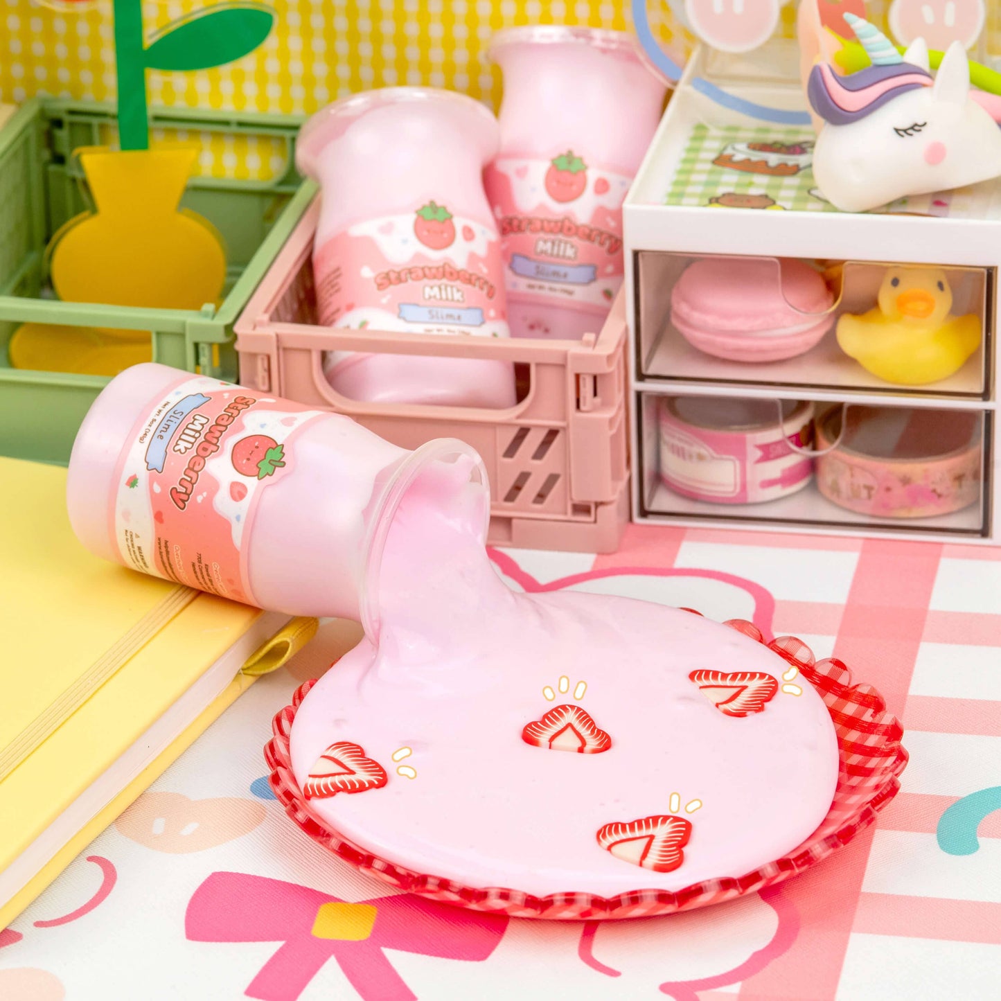 Strawberry Milk Glossy Slime by Kawaii Slime Company