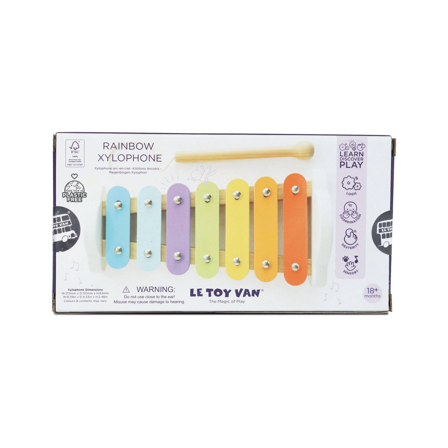 Rainbow Wooden Xylophone by Le Toy Van