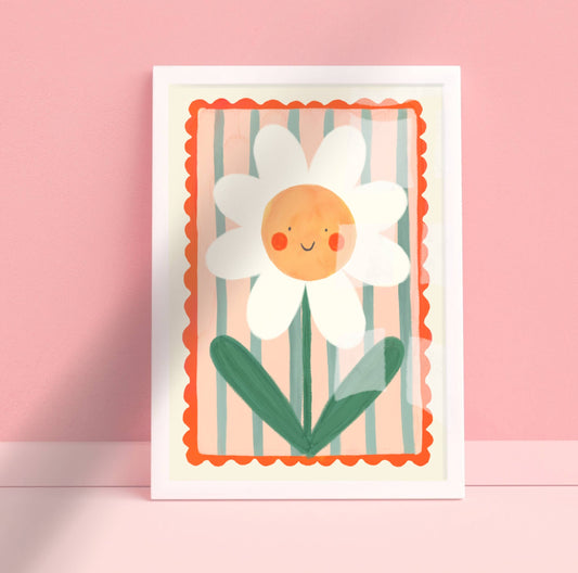 Smiley Flower Art Print