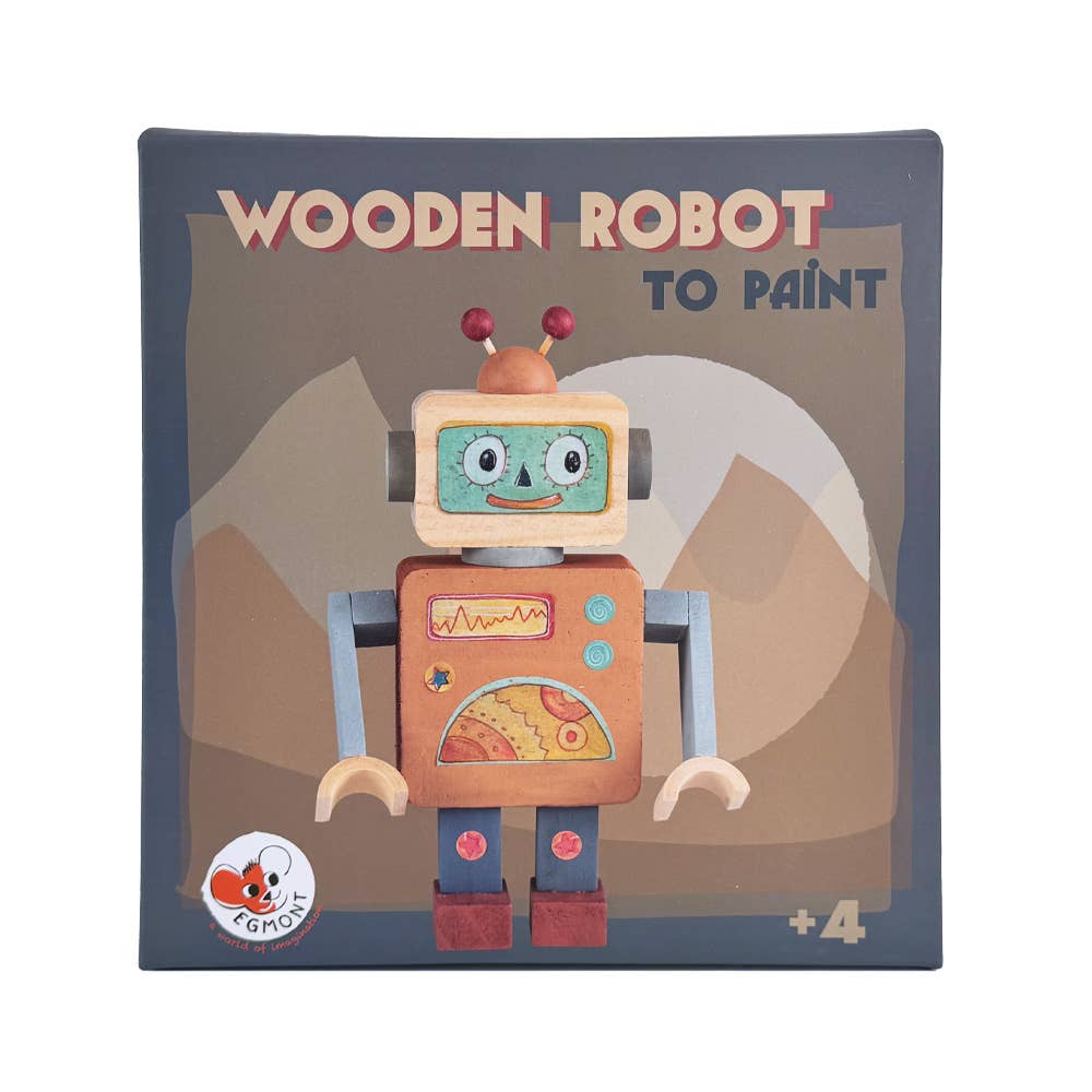 Paint Your Own Wooden Robot
