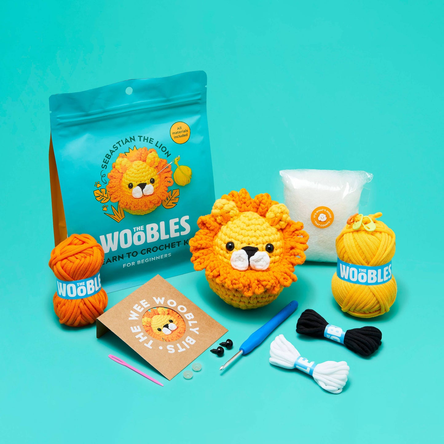 Sebastian the Lion Beginner Crochet Kit - The Woobles