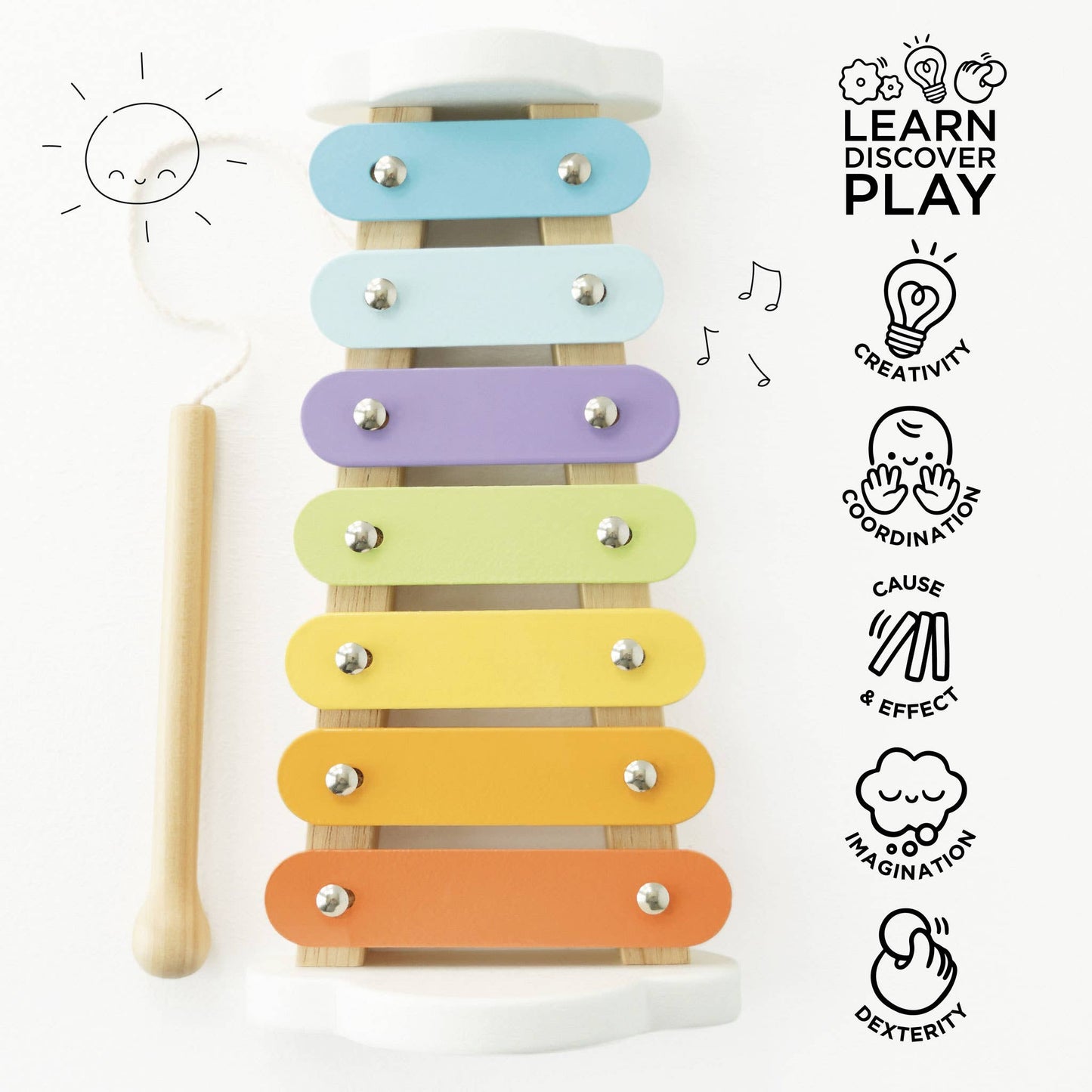 Rainbow Wooden Xylophone by Le Toy Van