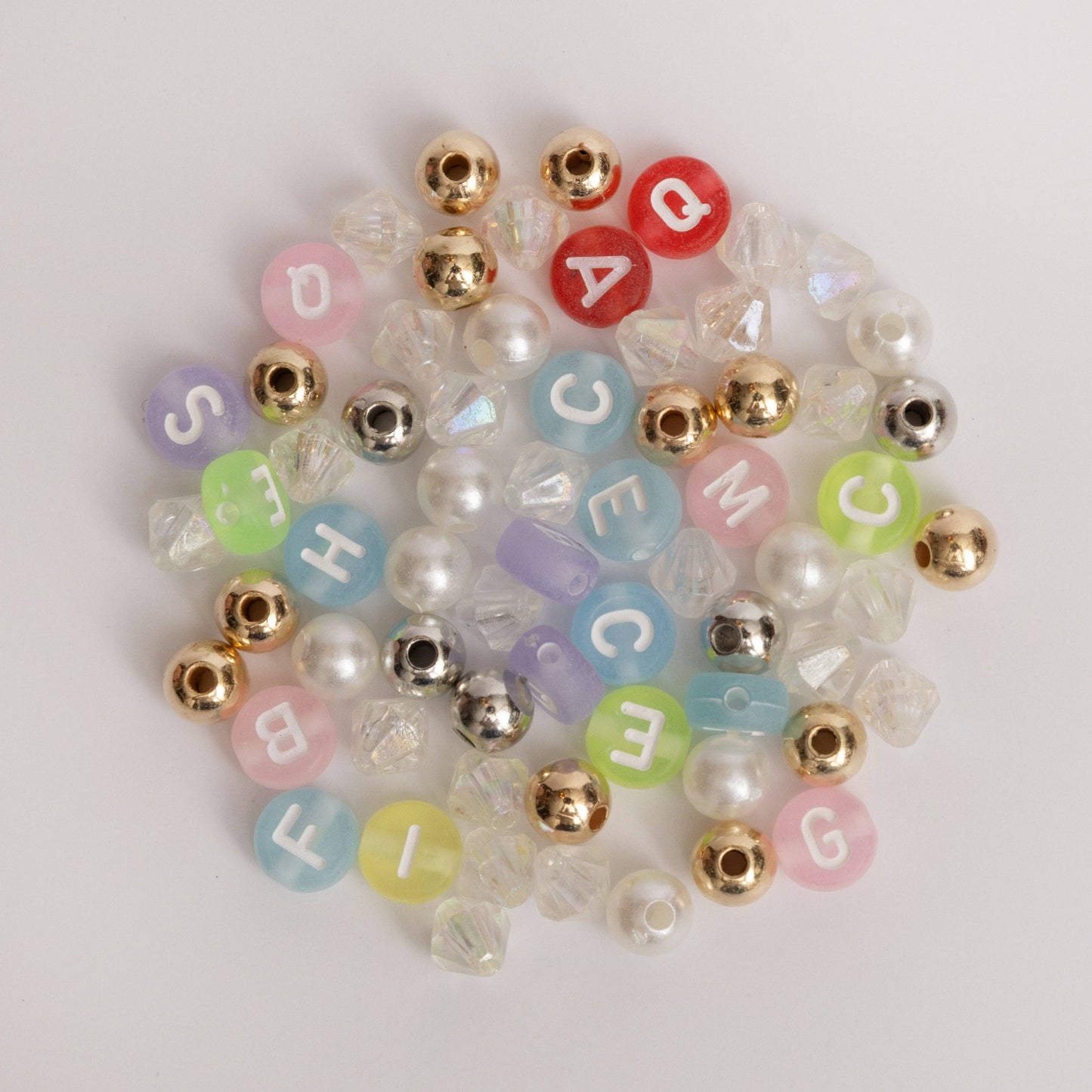 Pink Reindeer Letters & Pearls Bead Jar