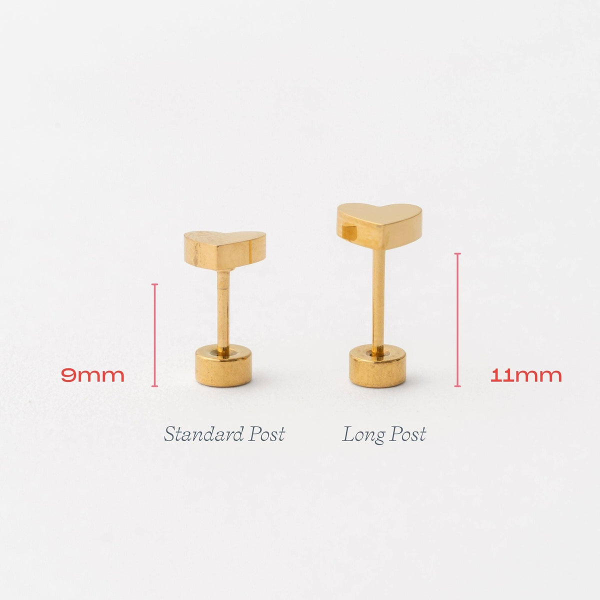 Heart Long Post Stud Earring