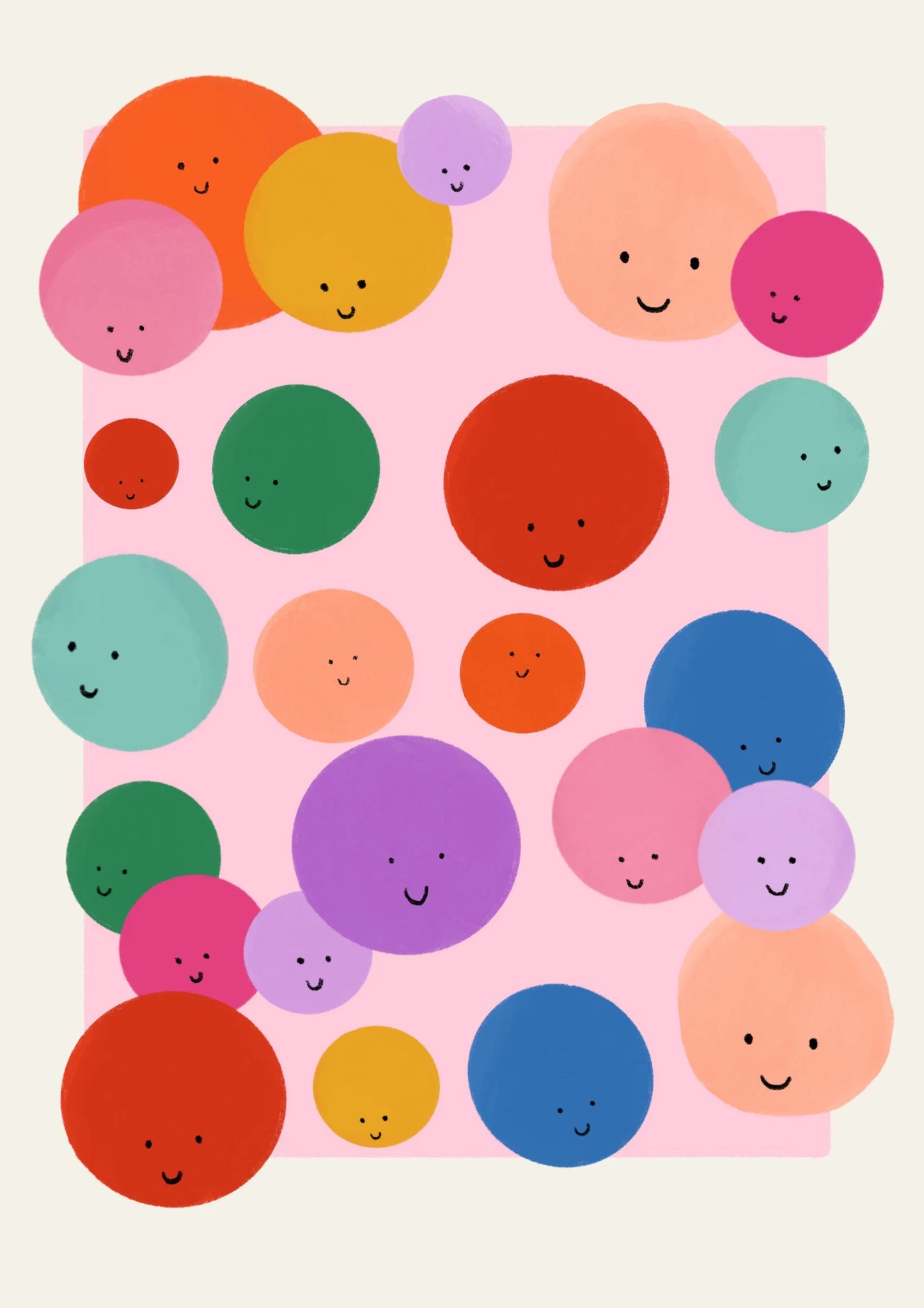 Colorful Smileys Art Print