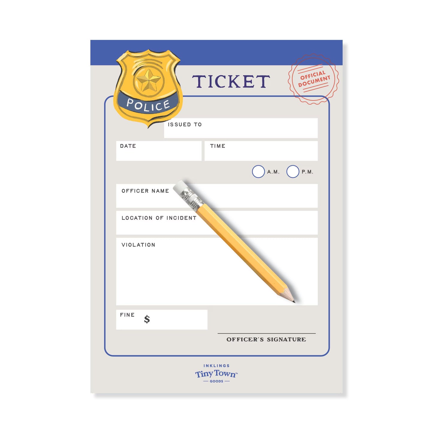 Inklings Tiny Town™ Play Notepad - Police Ticket