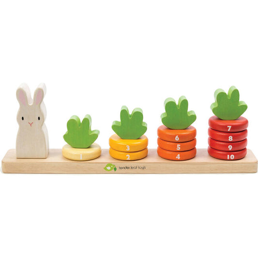 Counting Carrots Wooden Stacker - Tender Leaf Toys