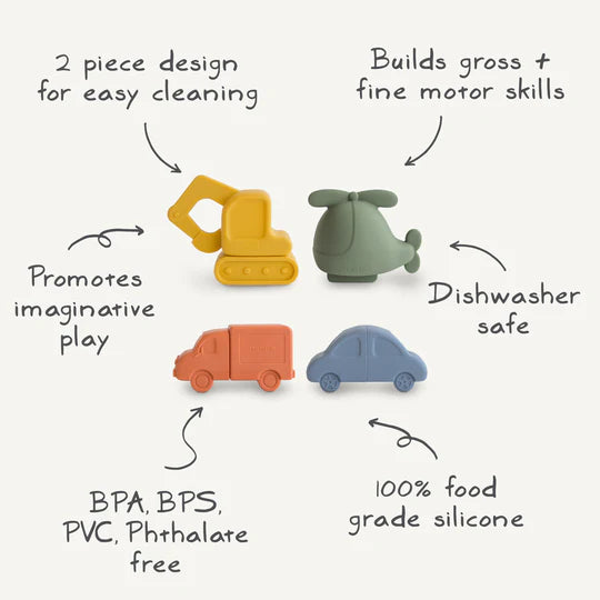 Vehicles Mold Free Bath Play Set by mushie