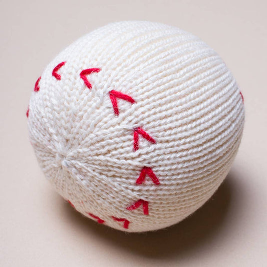 Organic Baby Toy - Baseball Rattle (Handmade)