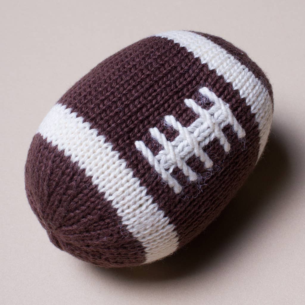 Organic Baby Toy - Football Rattle (Handmade)