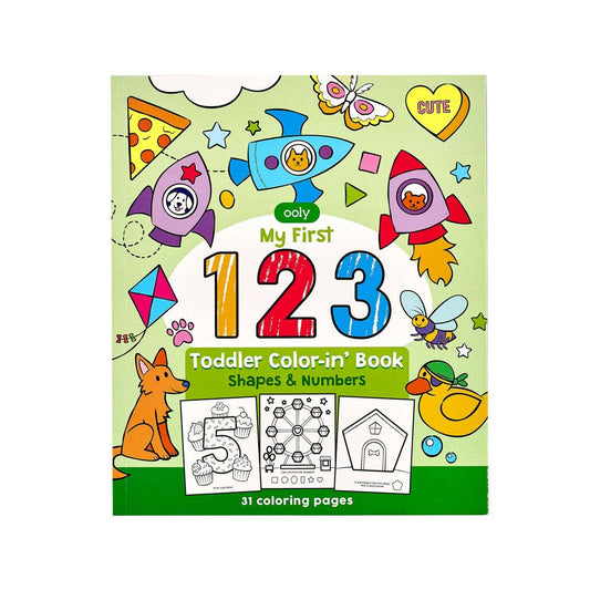 123: Shapes + Numbers Toddler Coloring Book